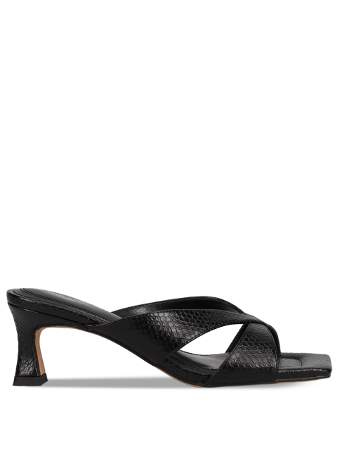 MIGATO Black Women's Mules With Cross Straps