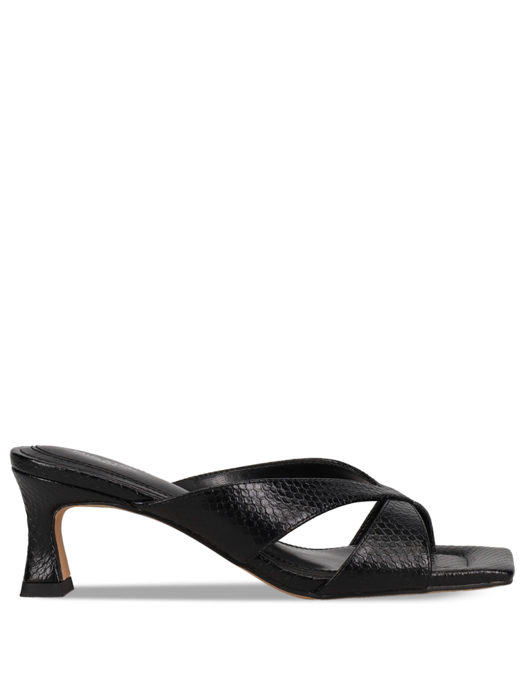 MIGATO Black Women's Mules With Cross Straps