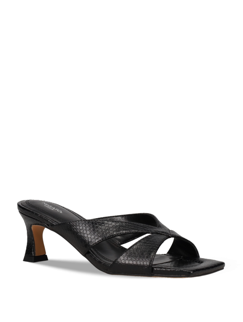 MIGATO Black Women's Mules With Cross Straps