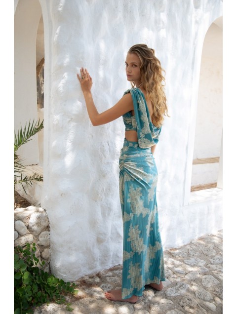 NIDODILEDA Auralis Skirt Peacock Blue Μπλε Φούστα