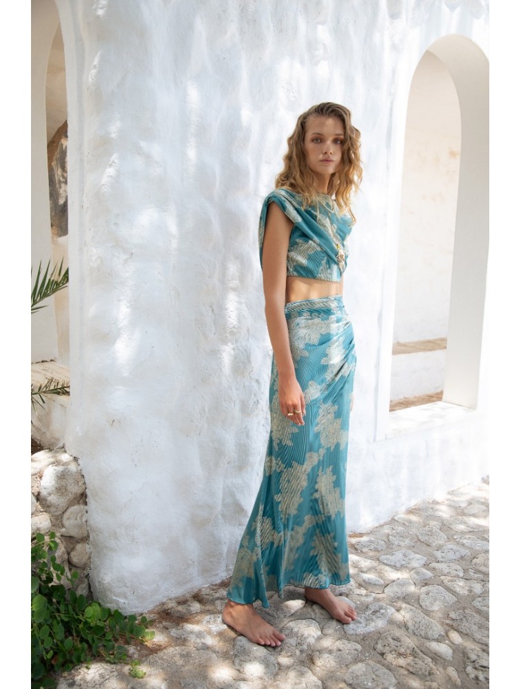 NIDODILEDA Auralis Skirt Peacock Blue