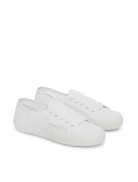 SUPERGA Flower Sneakers  White Λευκά Γυναικεία Κεντητά Sneakers