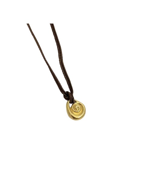 ZÉNAÏS Nautilus Small Silky Necklace Σοκολατί Κολιέ από Επιχρυσωμένο Ασήμι 925