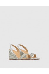 CASTAÑER Barby Ασημένιες Γυναικείες Slingback  Eσπαντρίγιες