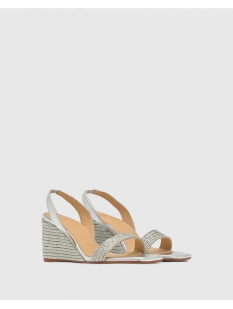 CASTAÑER Barby Ασημένιες Γυναικείες Slingback  Eσπαντρίγιες 