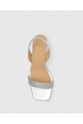 CASTAÑER Barby Ασημένιες Γυναικείες Slingback  Eσπαντρίγιες