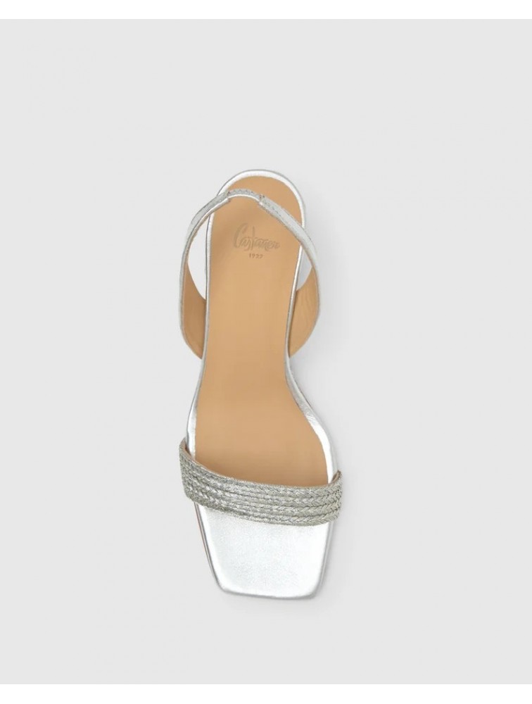 CASTAÑER Barby Ασημένιες Γυναικείες Slingback  Eσπαντρίγιες