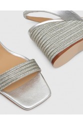 CASTAÑER Barby Ασημένιες Γυναικείες Slingback  Eσπαντρίγιες