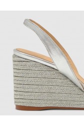 CASTAÑER Barby Ασημένιες Γυναικείες Slingback  Eσπαντρίγιες