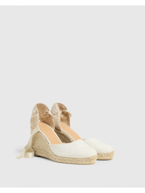 CASTAÑER Chiara White Lurex Women's Espadrilles