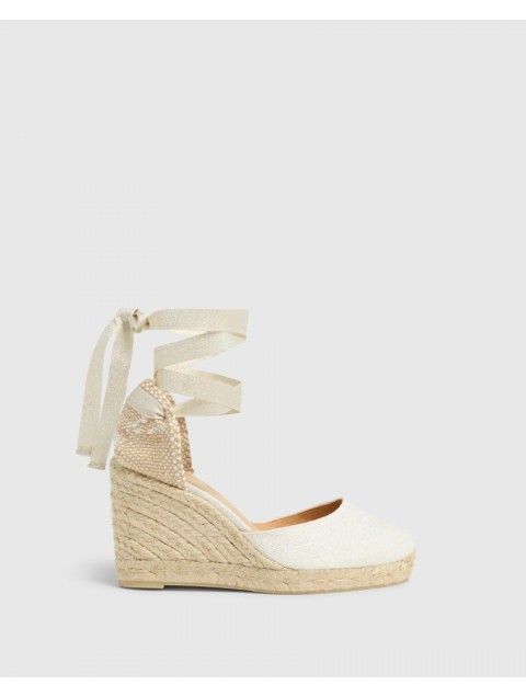 CASTAÑER Chiara White Lurex Women's Espadrilles