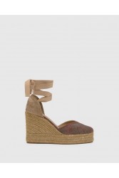 ETRO x CASTAÑER Καφέ Πολύχρωμες Χειροποίητες Δερμάτινες Γυναικείες Εσπαντρίγιες