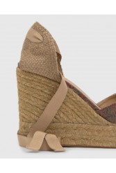 ETRO x CASTAÑER Καφέ Πολύχρωμες Χειροποίητες Δερμάτινες Γυναικείες Εσπαντρίγιες