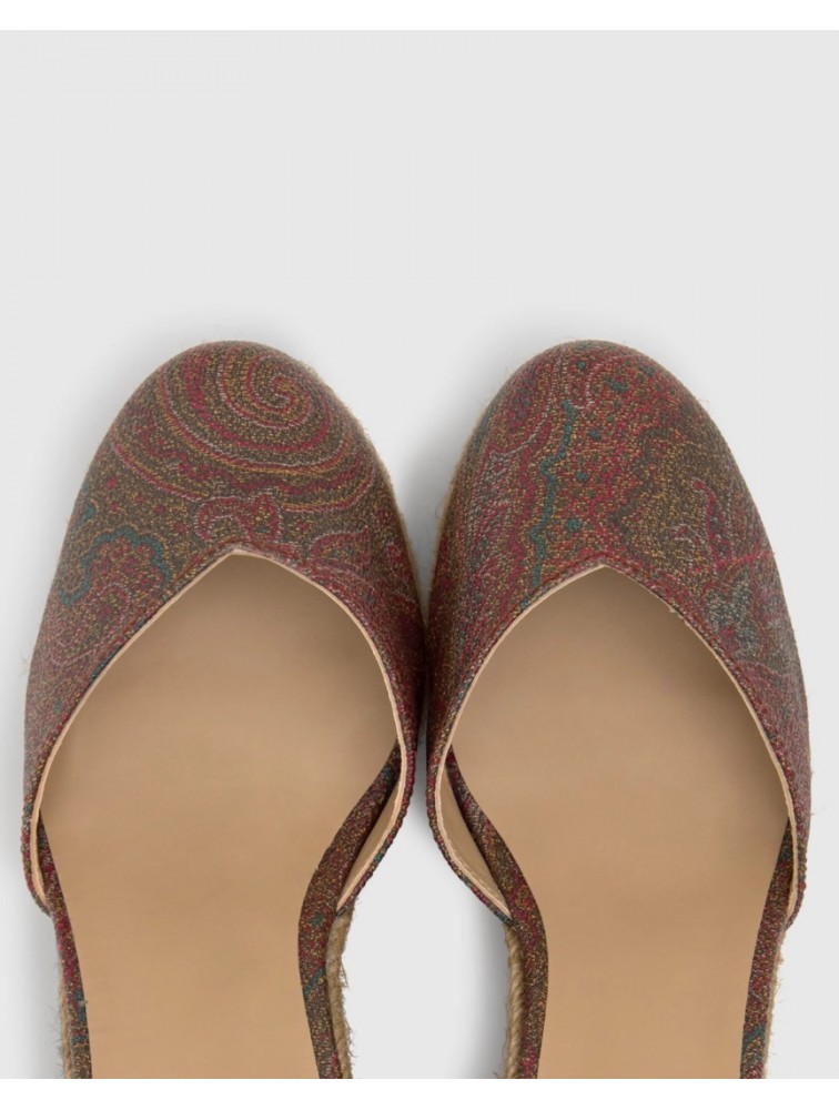 ETRO x CASTAÑER Καφέ Πολύχρωμες Χειροποίητες Δερμάτινες Γυναικείες Εσπαντρίγιες