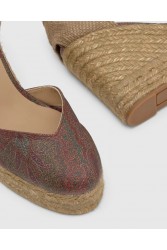 ETRO x CASTAÑER Καφέ Πολύχρωμες Χειροποίητες Δερμάτινες Γυναικείες Εσπαντρίγιες