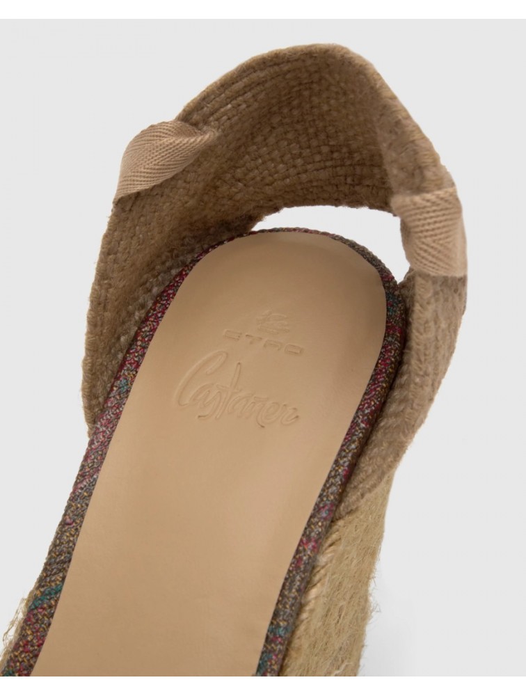 ETRO x CASTAÑER Καφέ Πολύχρωμες Χειροποίητες Δερμάτινες Γυναικείες Εσπαντρίγιες