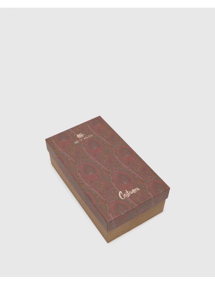ETRO x CASTAÑER Καφέ Πολύχρωμες Χειροποίητες Δερμάτινες Γυναικείες Μπαλαρίνες Εσπαντρίγιες