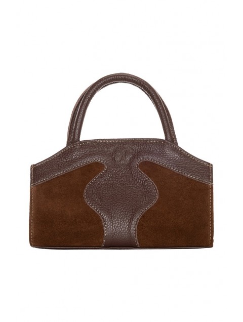 LA CHAINE Cynthia Bag Brown Καφέ Δερμάτινη Τσάντα