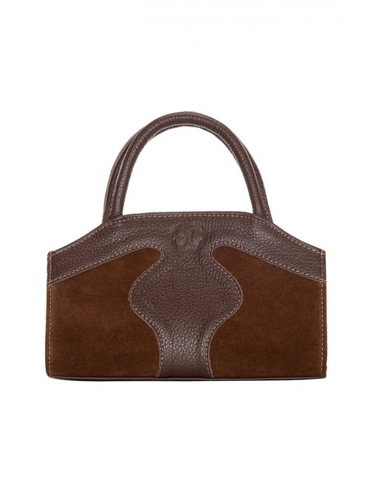 LA CHAINE Cynthia Bag Brown Καφέ Δερμάτινη Τσάντα