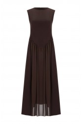 LA CHAINE Drape Dress Brown Καφέ Φόρεμα