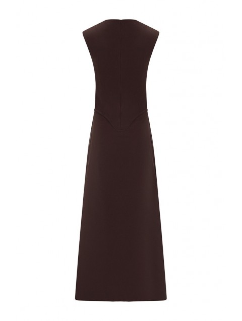 LA CHAINE Drape Dress Brown Καφέ Φόρεμα