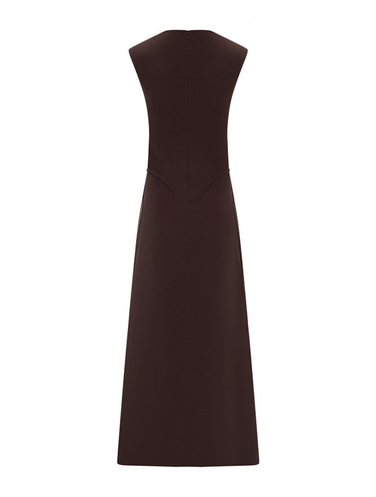 LA CHAINE Drape Dress Brown Καφέ Φόρεμα