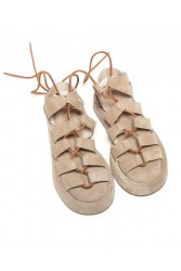 'ESIOT AMMOURA Sand Premium Suede Σουέντ Γυναικεία Σανδάλια Στο Χρώμα Της Άμμου