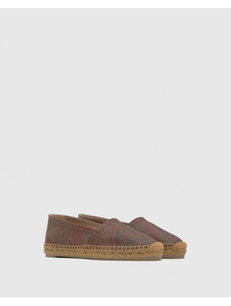 ETRO x CASTAÑER Καφέ Πολύχρωμες Χειροποίητες Δερμάτινες Γυναικείες Μπαλαρίνες Εσπαντρίγιες 