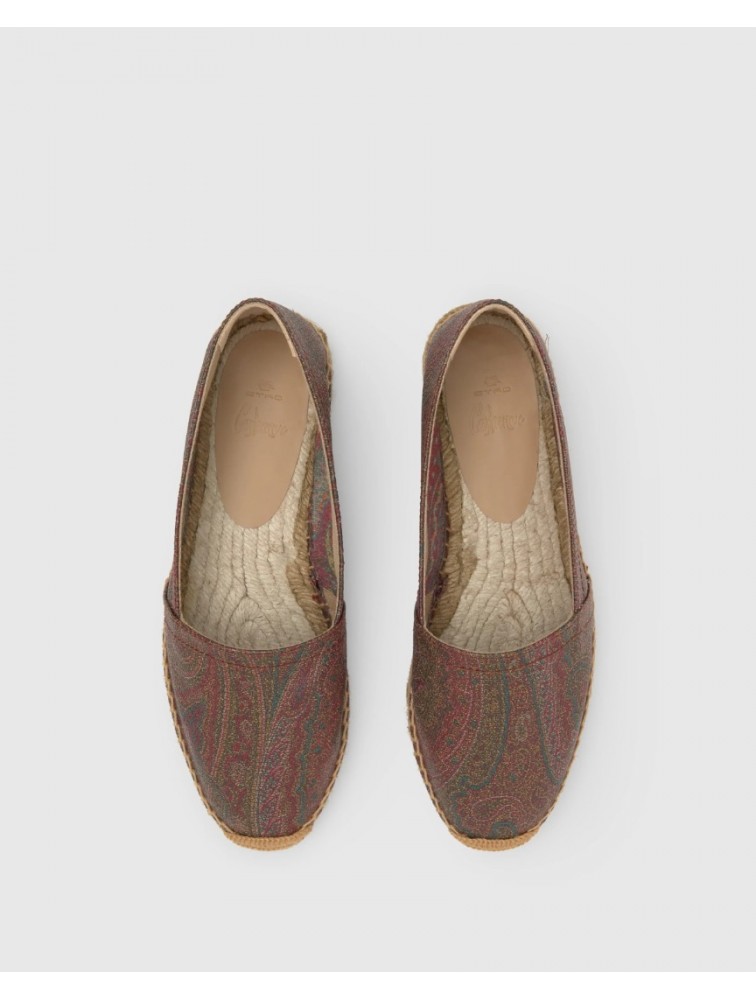 ETRO x CASTAÑER Καφέ Πολύχρωμες Χειροποίητες Δερμάτινες Γυναικείες Μπαλαρίνες Εσπαντρίγιες