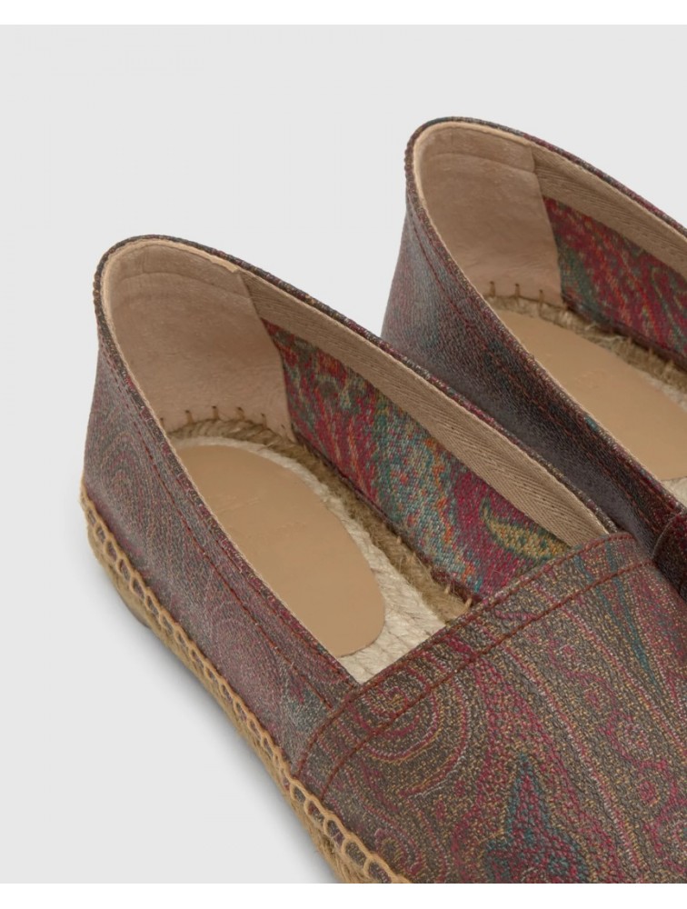 ETRO x CASTAÑER Καφέ Πολύχρωμες Χειροποίητες Δερμάτινες Γυναικείες Μπαλαρίνες Εσπαντρίγιες