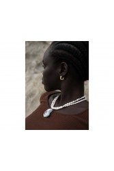 MÉRBABE SHELLEY Necklace Κολιέ Από Φυσικά Μαργαριτάρια του γλυκού νερού με κεραμικό κρεμαστό