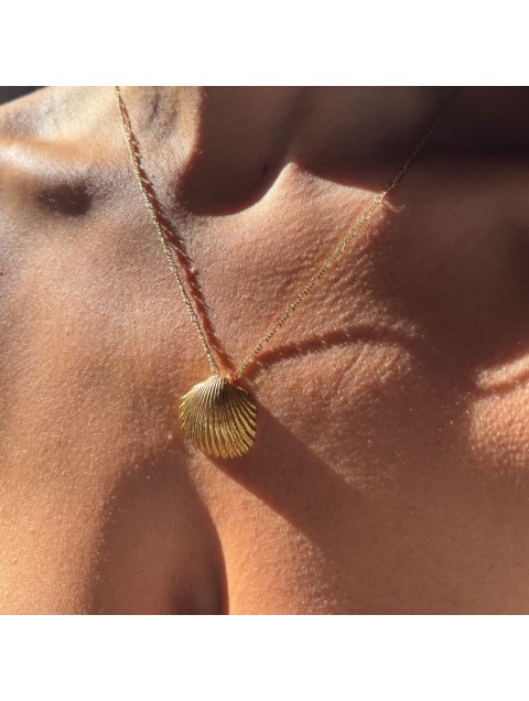 ZÉNAÏS Shell Necklace Κολιέ από Επιχρυσωμένο Ασήμι 925