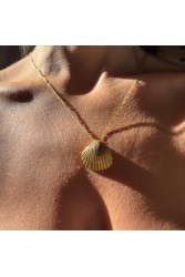 ZÉNAÏS Shell Necklace Κολιέ από Επιχρυσωμένο Ασήμι 925