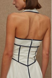 LA CHAINE Almyra Dress White Blue Midi