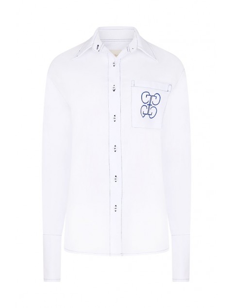 LA CHAINE Anonymous Shirt White/Blue Shirt