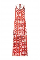 LA CHAINE Kenya Dress Kohyli Terracotta Κόκκινο Μάξι Φόρεμα