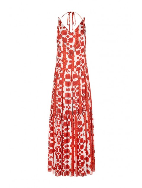 LA CHAINE Kenya Dress Kohyli Terracotta Κόκκινο Μάξι Φόρεμα