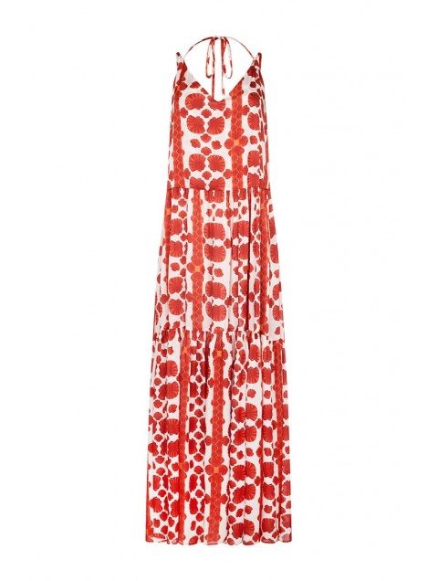LA CHAINE Kenya Dress Kohyli Terracotta Κόκκινο Μάξι Φόρεμα