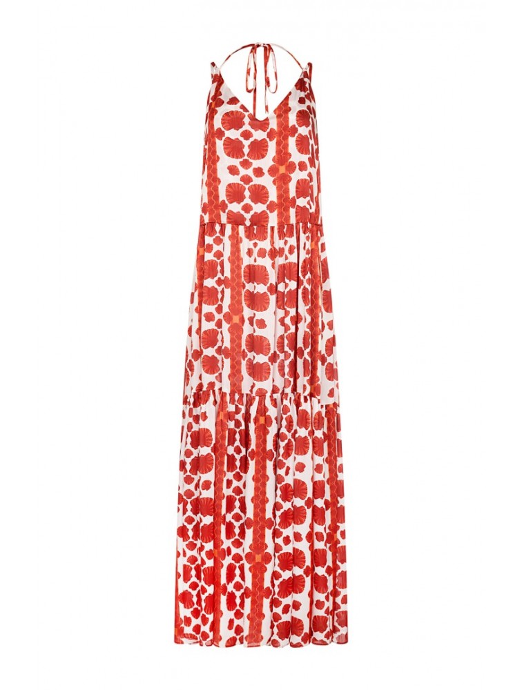 LA CHAINE Kenya Dress Kohyli Terracotta Κόκκινο Μάξι Φόρεμα