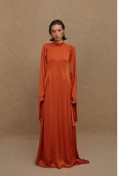 LA CHAINE Mystique Maxi Terracotta Dress Φόρεμα Στο Χρώμα Της Τερρακόττας