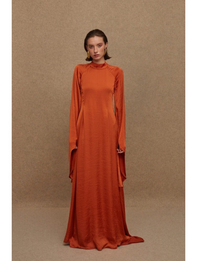 LA CHAINE Mystique Maxi Terracotta Dress Φόρεμα Στο Χρώμα Της Τερρακόττας
