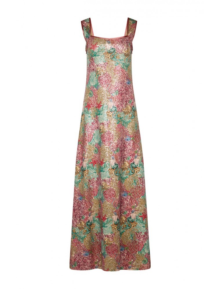 LA CHAINE Pathos Dress Mermaid Maxi Μάξι Εμπριμέ Φόρεμα