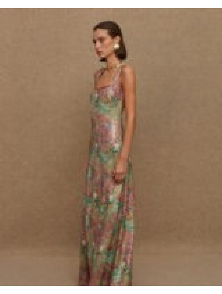 LA CHAINE Pathos Dress Mermaid Maxi Μάξι Εμπριμέ Φόρεμα