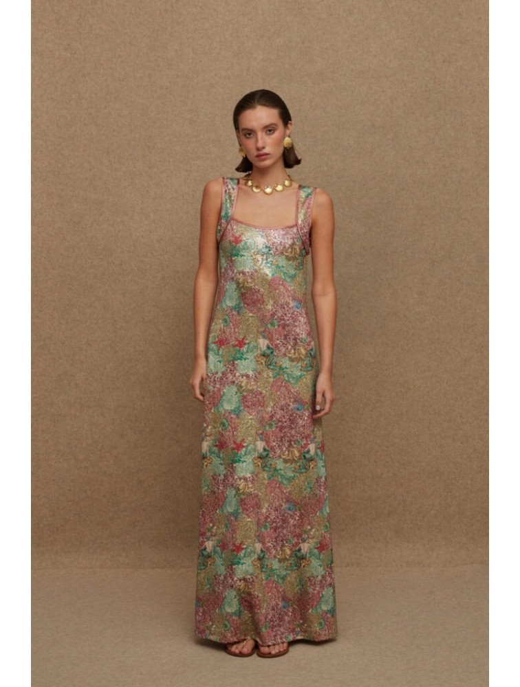 LA CHAINE Pathos Dress Mermaid Maxi Μάξι Εμπριμέ Φόρεμα