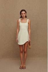 LA CHAINE Pepita Dress Ecru