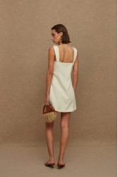 LA CHAINE Pepita Dress Ecru
