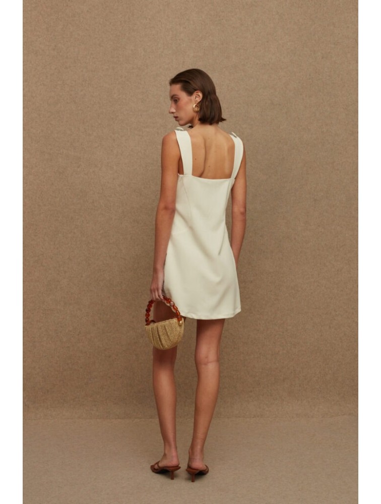 LA CHAINE Pepita Dress Ecru