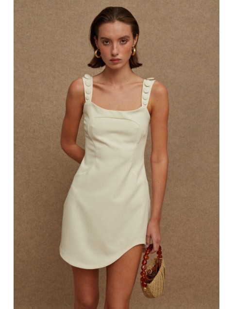 LA CHAINE Pepita Dress Ecru