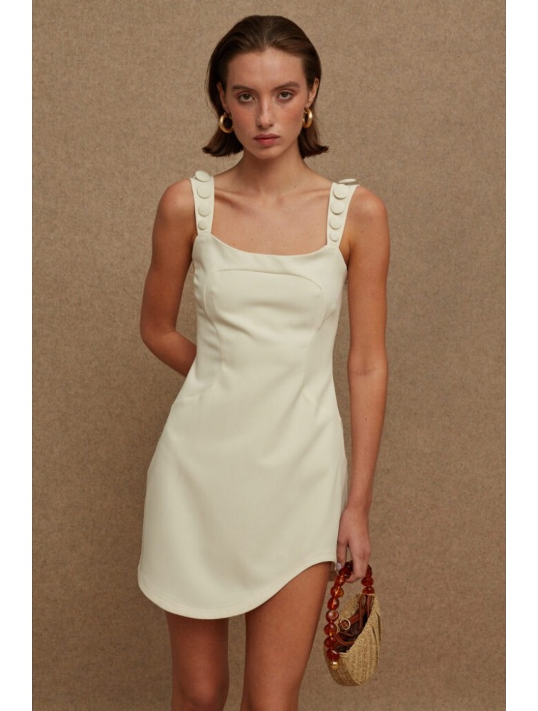 LA CHAINE Pepita Dress Ecru