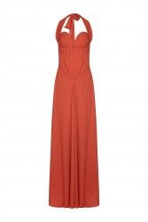 LA CHAINE Selini Terracotta Dress Φόρεμα Στο Χρώμα Της Τερρακόττας